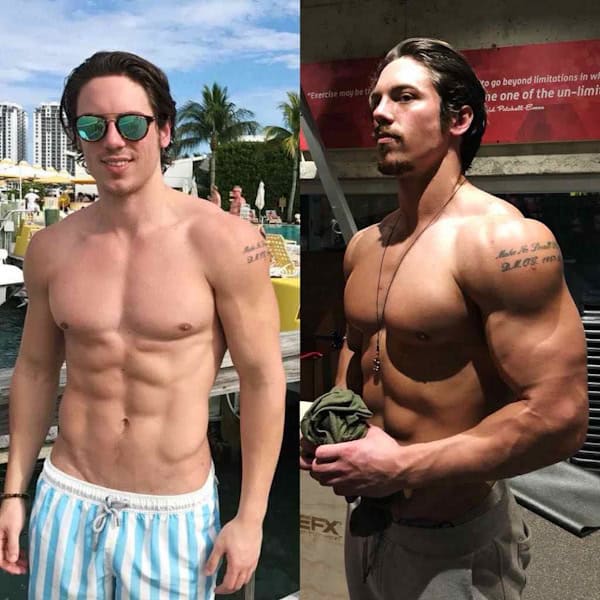 Before and after photo of Jamie Mar's transformation